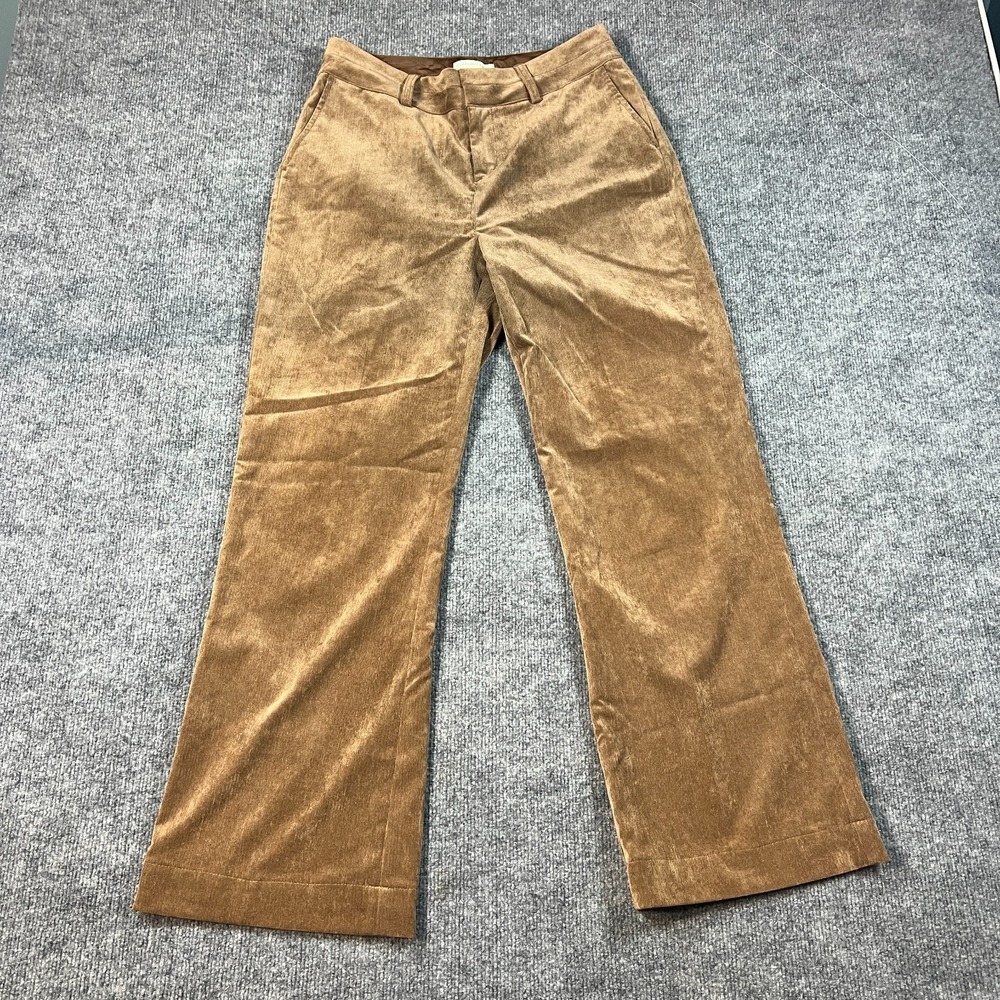 Coldwater Creek Dress Pants Womens 6 Brown Flared Leg Corduroy Mid Rise Stretch